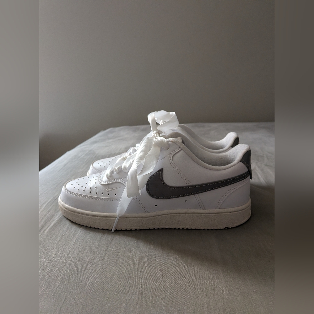 White and Green Nike Sneakers